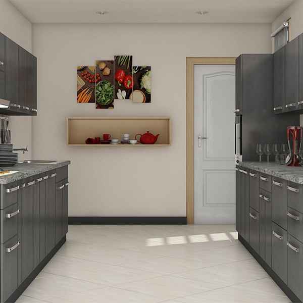 Grey Modular Kitchen Design